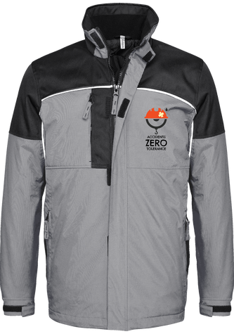 Veste Workwear Matelassée Homme message prévention risques chantiers