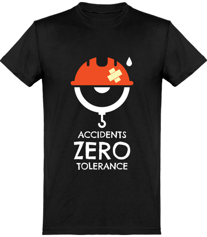 T-shirt homme sombre message prévention chantier