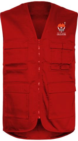 Gilet à poche professionnel homme avec logo prévention risques chantier 