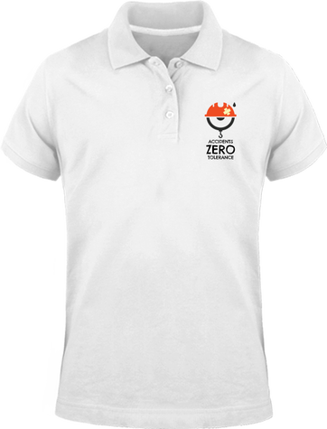 Polo homme message prévention risques sur les chantiers