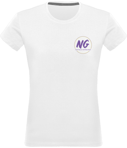 T-shirt femme blanc éclair au dos 