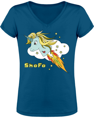 SHOFO - T-Shirt Femme col en V