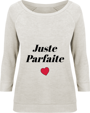 Sweatshirt femme coton bio manches 3/4 à effet drapé