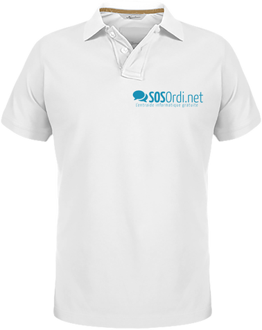 Polo homme logo bleu SOSOrdi.net