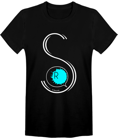 Tee-shirt noir Homme - S.Records bleu