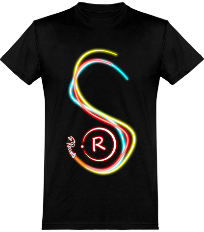 Tee-shirt noir Homme - S.Records néons
