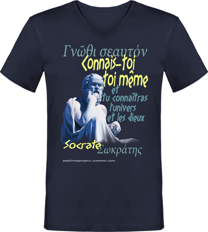 t-shirt col V Socrate homme