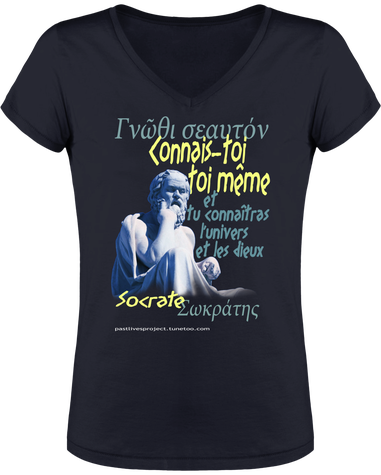 t-shirt col V Socrate femme