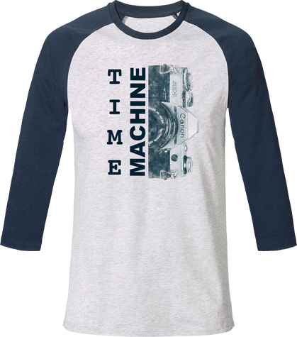 T-Shirt manches 3/4 Bi color Coton Bio – Canon AE1 Time Machine
