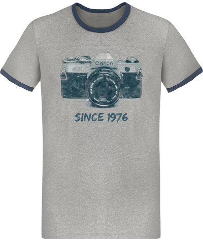 T-Shirt Vintage Bi color Coton Bio – Canon AE1 Since 1976