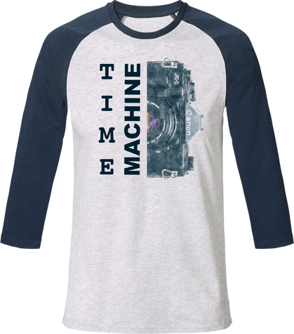 T-Shirt manches 3/4 Bi color Coton Bio – Canon A1 Time Machine