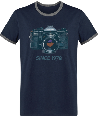 T-Shirt Vintage Bi color Coton Bio – Canon A1 Since 1978