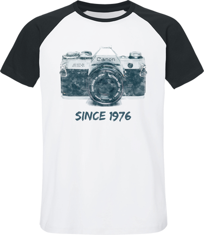 T-Shirt Bi color Coton Bio – Canon AE1 Since 1976