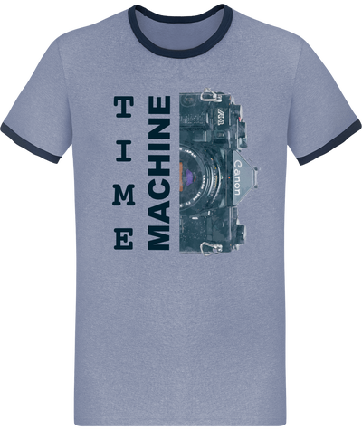 T-Shirt Vintage Bi color Coton Bio – Canon A1 Time Machine