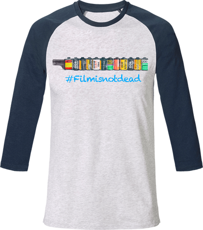 T-Shirt manches 3/4 Bi color Coton Bio – #Filmisnotdead 2