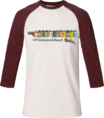 T-Shirt manches 3/4 Bi color Coton Bio – #Filmisnotdead 1