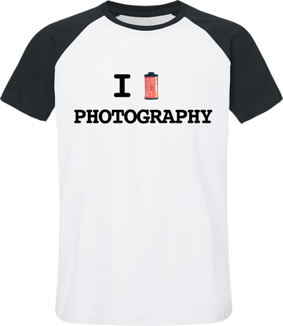 T-Shirt Bi color Coton Bio – I LOVE PHOTOGRAPHY