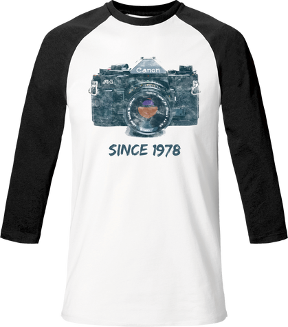 T-Shirt manches 3/4 Bi color Coton Bio – Canon A1 Since 1978