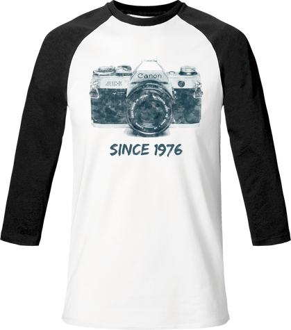 T-Shirt manches 3/4 Bi color Coton Bio – Canon AE1 Since 1976