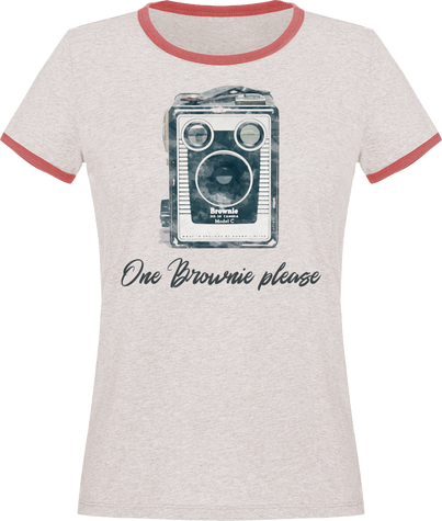 T-Shirt Vintage Bi color Coton Bio Femme – One Brownie Please