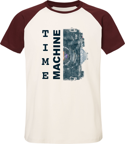 T-Shirt Bi color Coton Bio – Canon A1 Time Machine