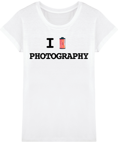 T-Shirt Vintage Coton BIO - I Love Photography Femme