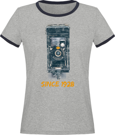 T-Shirt Vintage Bi color Coton Bio Femme – Agfa Since 1928