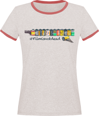 T-Shirt Vintage Bi color Coton Bio Femme – #Filmisnotdead 1