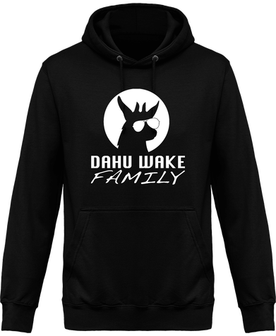 Sweat Noir classic à capuche Dahu Wake Family
