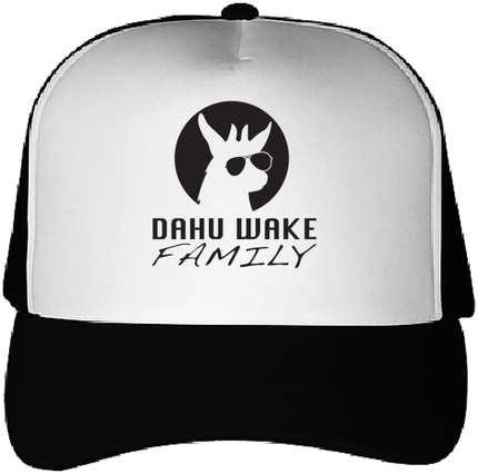 Casquette trucker noir et blanche Dahu Wake Family