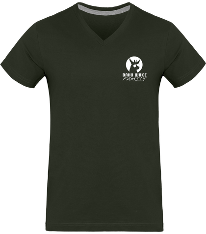 T-shirt col V, plusieurs coloris logo blanc