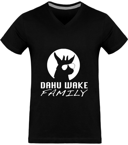 T-shirt col V homme dark logo blanc
