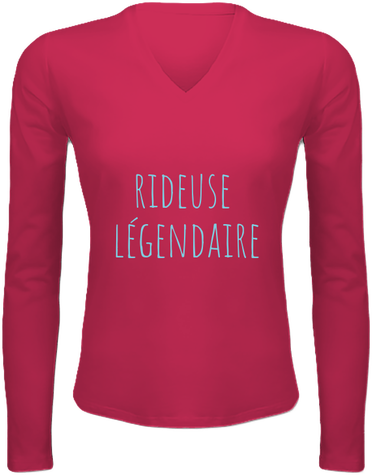 T-shirt femme manches longues col V 