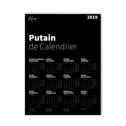 Putain de Calandrier 2019 - Tableau portrait