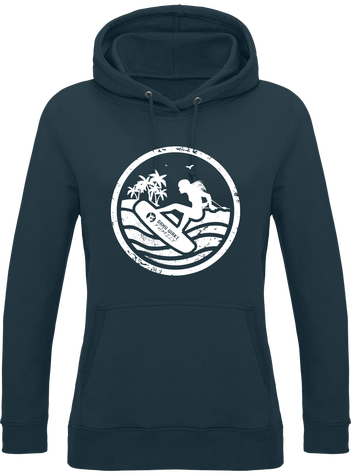 Sweat shirt femme multicolor rideuse logo blanc