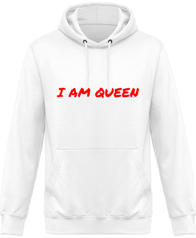 Hoodie WHITE I AM QUEEN
