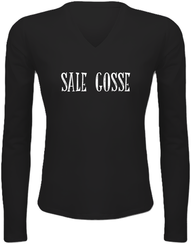 T-Shirt manches longues col V Femme / Sale Gosse