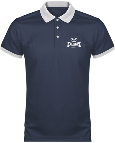 Polo Bourre-Pif contrasté logo blanc