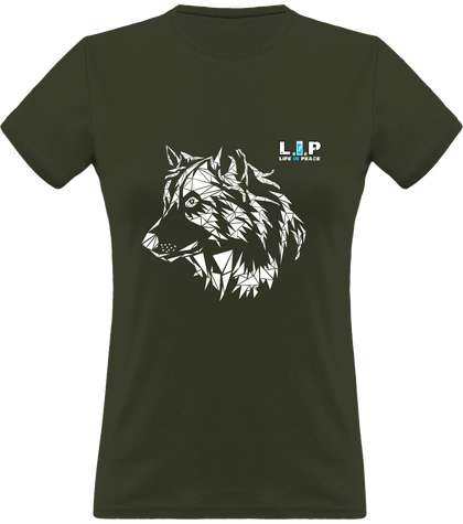 L.I.P Life in peace loup Blc femme