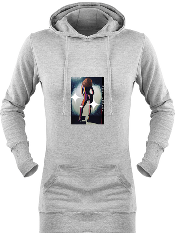 Sweat femme manches longues à capuche signé Mura Fowski. Coloris au choix