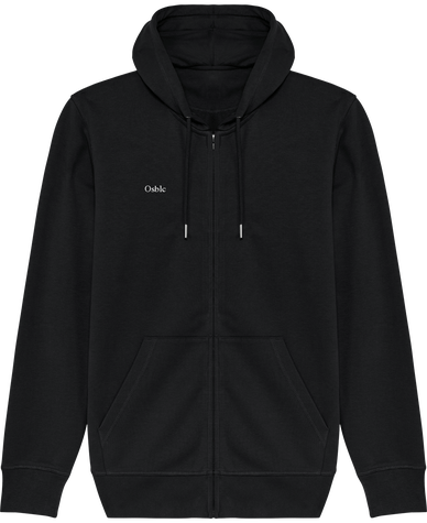 Sweat-shirt zippé à capuche UNISEXE signé Mura Fowski. Coloris au choix