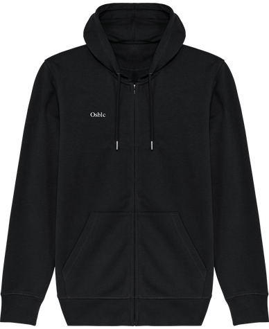 Sweat-shirt zippé à capuche UNISEXE signé Mura Fowski. Coloris au choix
