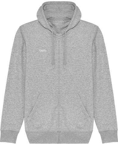 Sweat-shirt zippé à capuche UNISEXE signé Mura Fowski. Coloris au choix