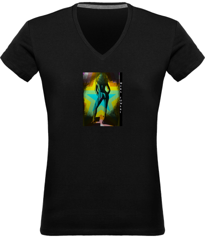 Tee-shirt col V pour femme signé Mura Fowski . Coloris au choix