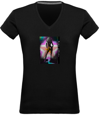Tee-shirt col V pour femme signé Mura Fowski. Coloris au choix