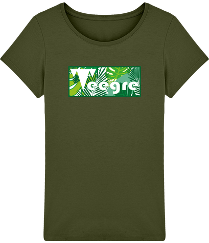 Teegre Jungle Script green T-shirt women