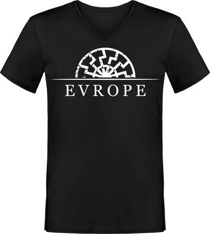 Tshirt noir EVROPE (col en V)
