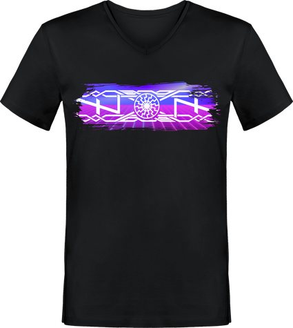 Tshirt noir retro-wave celtique (Col V)