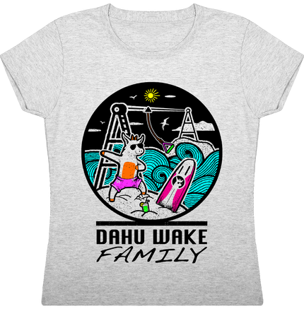 T-shirt wakeboard enfant fille dahu dansant logo noir
