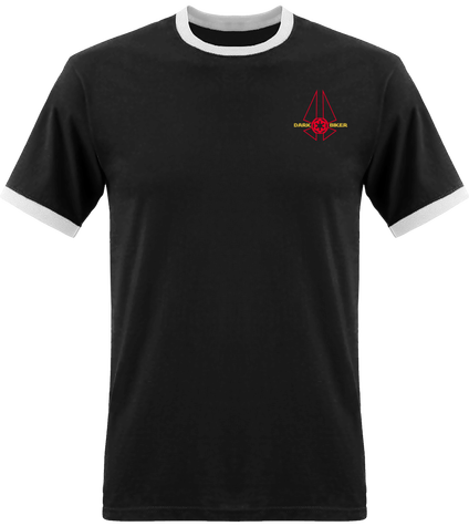 T-SHIRT DARK BIKER LOGO ROUGE